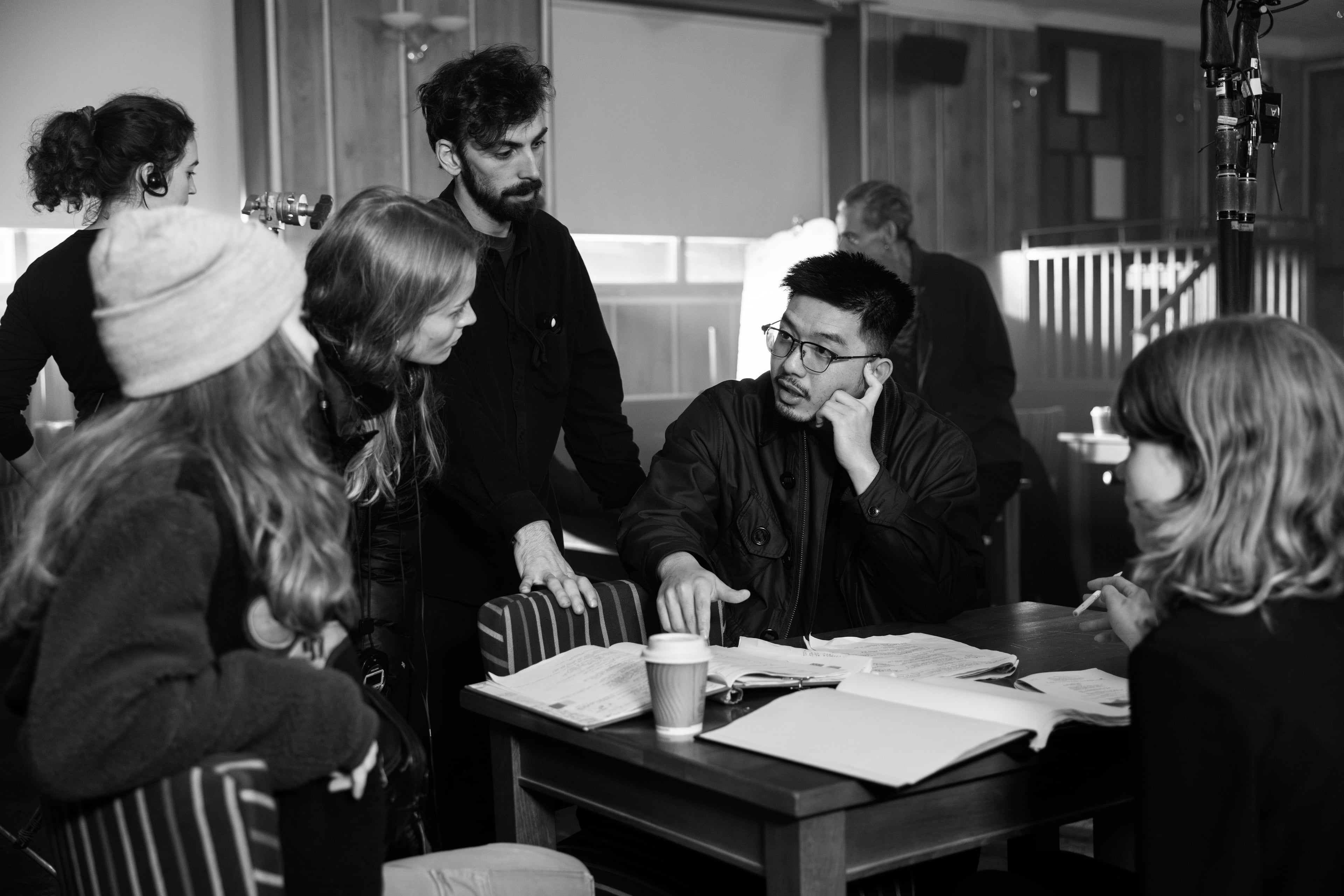 Frank Wenjie Liao directing on set